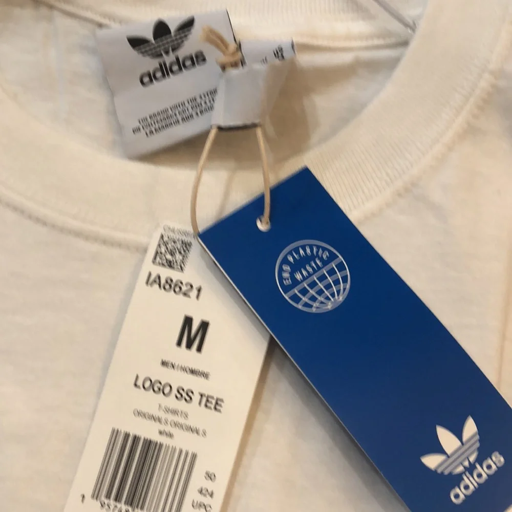 Adidas White Short Sleeve Tee Classic Crew Neck